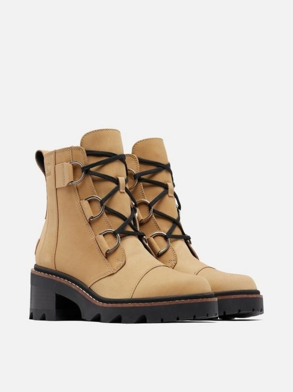 NEW Joan Women’s Tan Lace-Up Lug Sole Boots